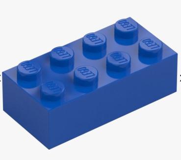 Preview: BRICK 2x4 Blau 1Box à 50Stk.